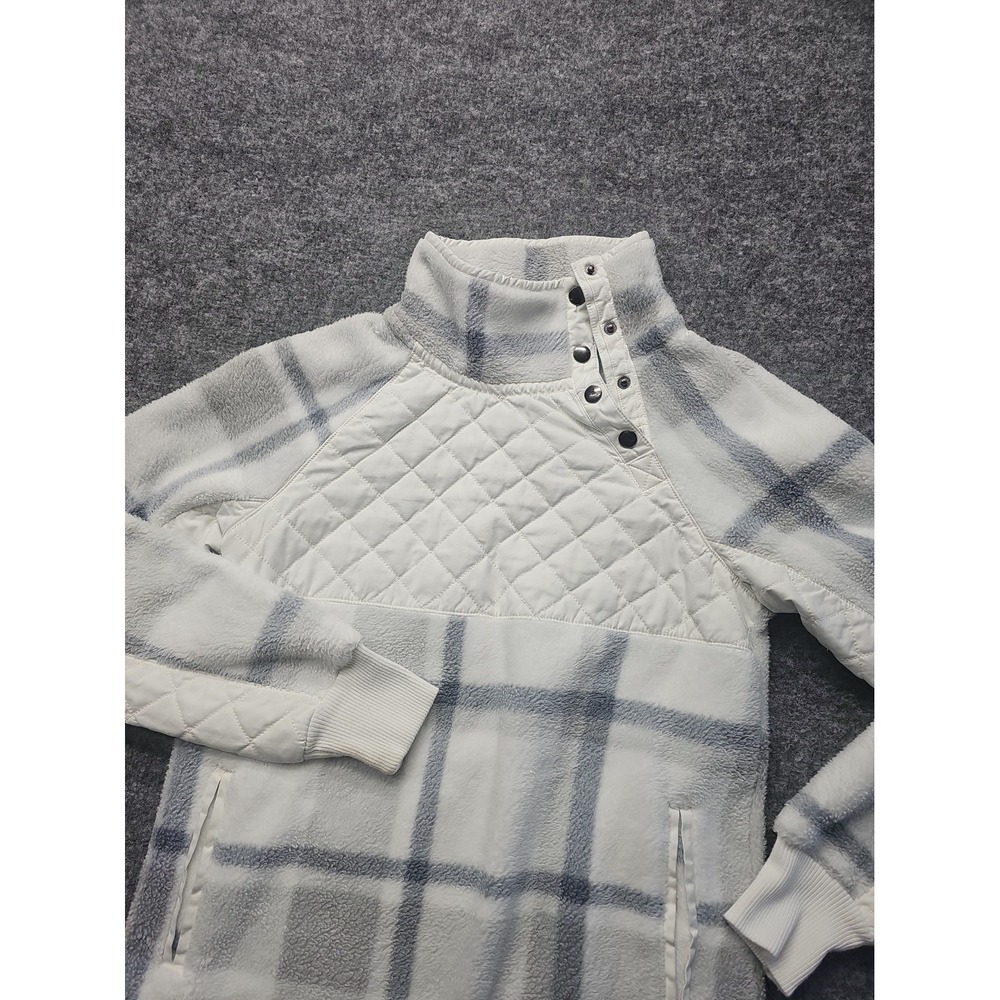 Abercrombie & Fitch "Womens XS" Plaid Quilted Snap Mock Neck Fleece Pullover
